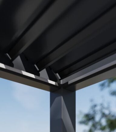 NEO ALU aluminum louvered roof structure detail for manual pergola