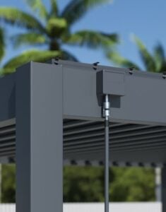 NEO STEEL manual louvered pergola with crank control detail