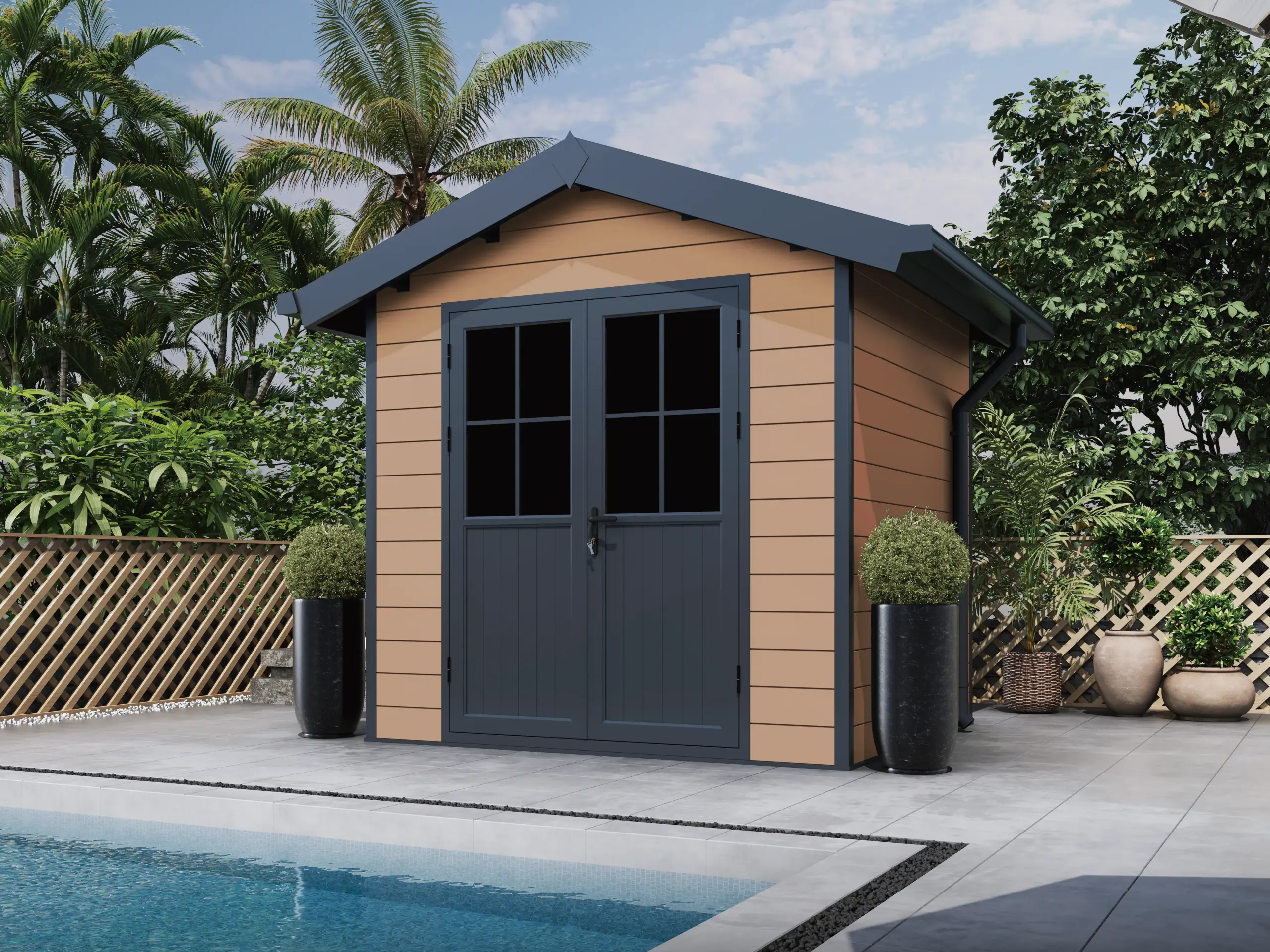 E-2822 compact GARDEN SHED E gable roof aluminum storage shed