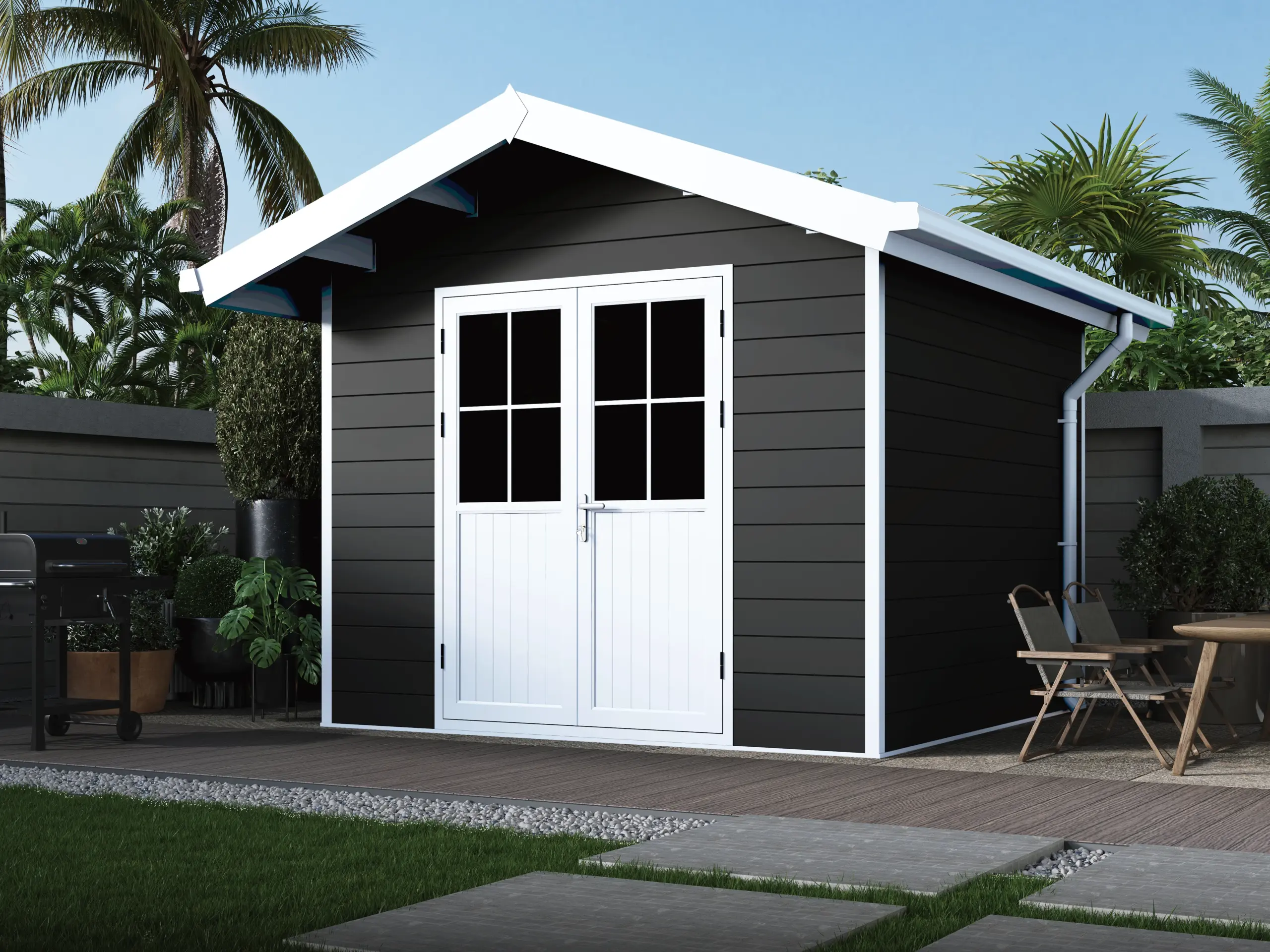 E-2844 large square GARDEN SHED E aluminum garden shed
